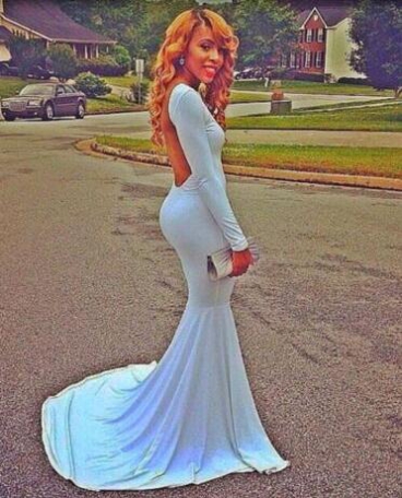 Light Sky Blue Prom Dress Mermaid Prom Dress White Lace Prom Gown